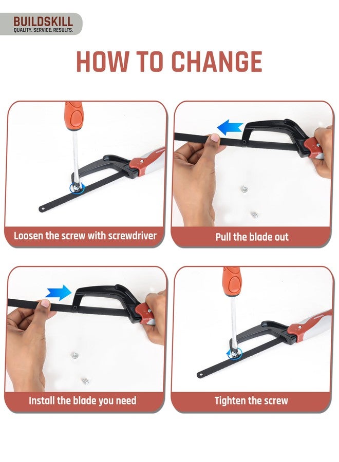 BUILDSKILL منشار يدوي صغير من Buildskill مقاس 10 بوصات بتصميم هيكلي جديد لأقصى قدر من المتانة - قاطع خشب متعدد الاستخدامات ومنشار يدوي لقطع الخشب والمعادن والبلاستيك - مثالي للاستخدام المنزلي، والأعمال اليدوية، والمهام اليومية - Image 3